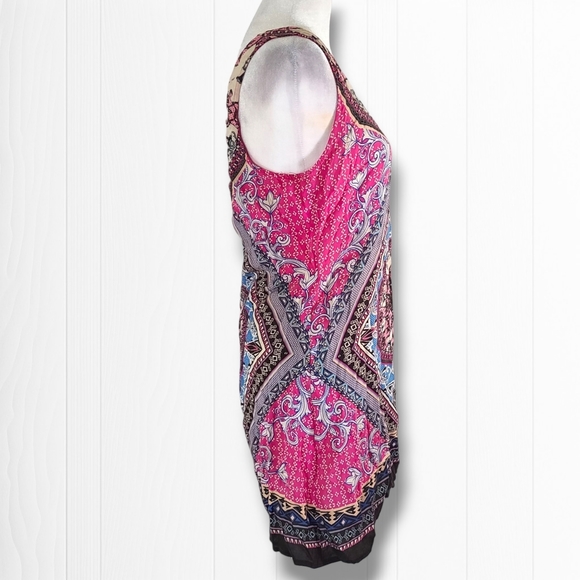 Jealous Tomato Women's Sleeveless Colorful Boho Sheath Mini Dress Size Small - Picture 5 of 10